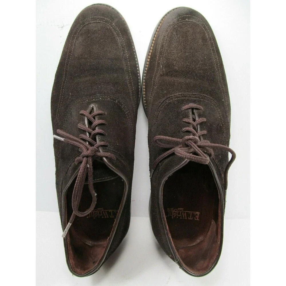 E T Wright Brown Suede Oxford Lace Up Shoes Mens Size US 13 EE Made In Italy